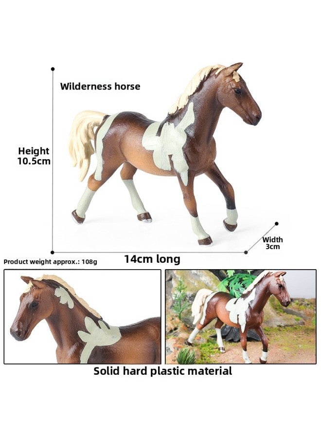 Solid Realistic Animal Horse Model Foal Stallion Black Horse Wild Children's Cognitive Toys Wild Animal Models-Color:M-272 Wilderness Horse