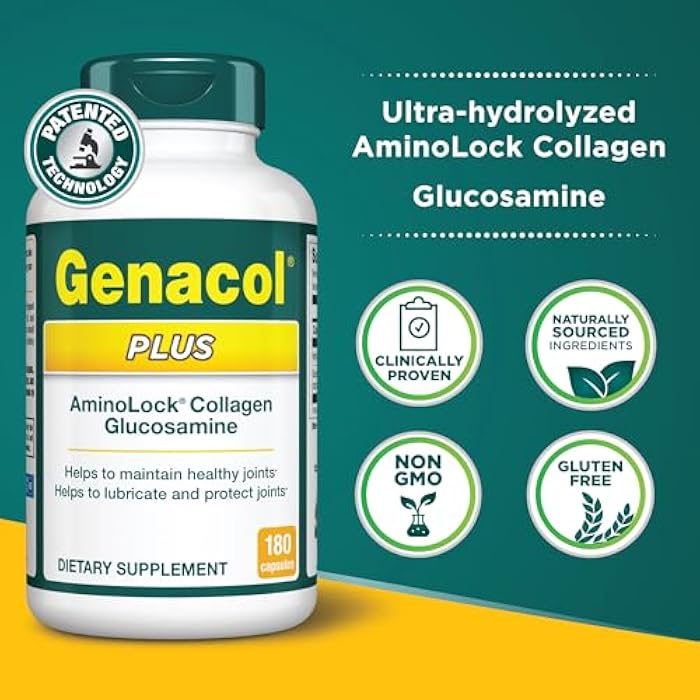 Genacol Plus – Glucosamine and Ultra-Hydrolyzed Collagen, Joint Health Supplement for Men & Women, Protects and Maintains Healthy Joints, 180 Capsules (60-Day Supply) - Image 3