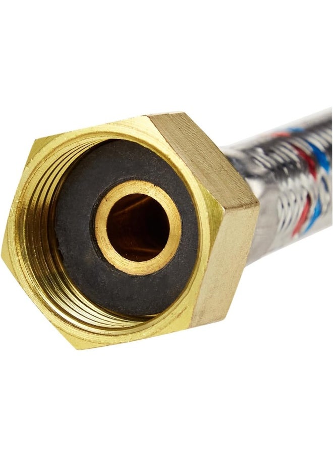 Biella Stainless Steel Flexible Hose Pipe With Teflon Tape - Ss Mesh Braided With 1/2" Brass Female To Female Threaded Nut | Water Heater Hose (90Cm 1Pcs)  - Image 4