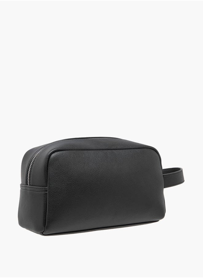 DUCHINI Men's Textured Pouch with Zip Closure and Wristlet Strap  - Image 2