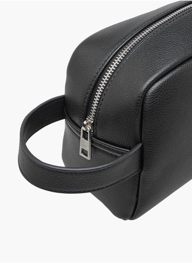 DUCHINI Men's Textured Pouch with Zip Closure and Wristlet Strap  - Image 3