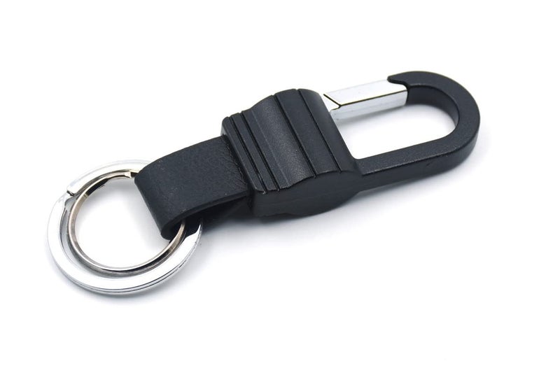 Omuda Stylish Hook Locking Silver Metal Carabiner Double Ring Hook Metal Key Chain for Men & Women - Image 3