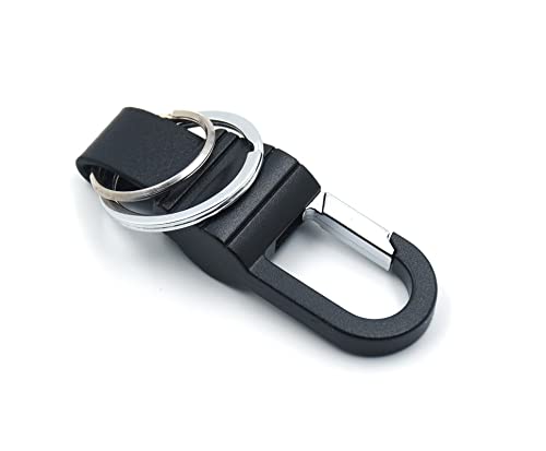 Omuda Stylish Hook Locking Silver Metal Carabiner Double Ring Hook Metal Key Chain for Men & Women - Image 4