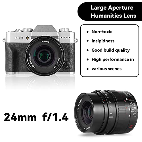 7artisans 24mm F1.4 APS-C Manual Prime Lens - Large Aperture, Compatible with Canon R Mount Mirrorless Cameras: EOS R, R3, RP, R5, R6 - Image 2