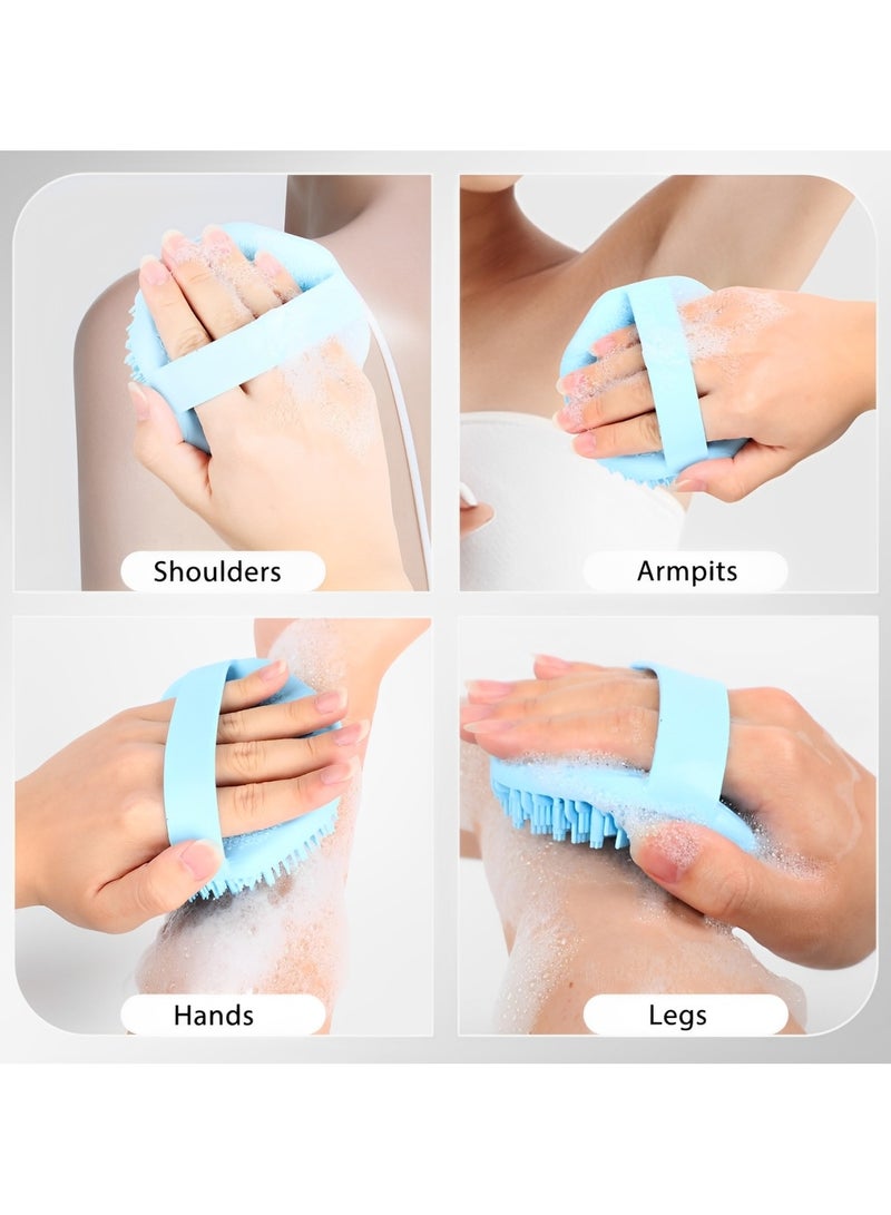 3PCS Antimicrobial Silicone Body Scrub, Body Scrub for Sensitive Skin, Eco-Friendly Bath Brush, Silicone Body Bath Brush, Charcoal - Image 4