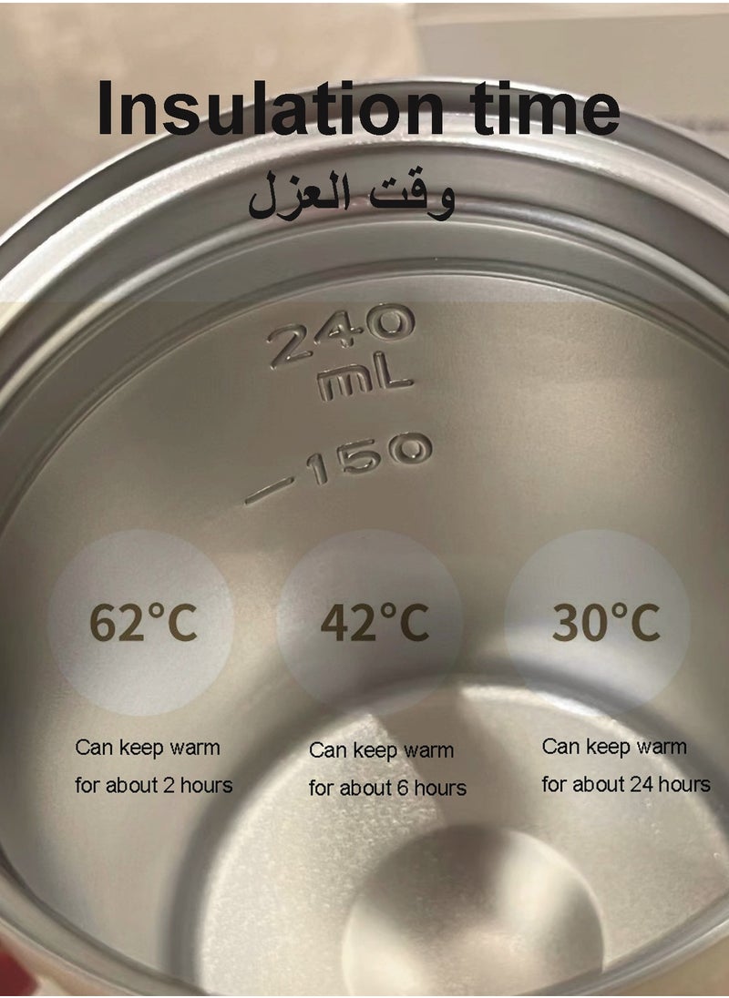 سميج كوب قهوة للسفر مع غطاء من الفولاذ المقاوم للصدأ، كوب معزول بتفريغ الهواء، مانع للتسرب، قابل لإعادة الاستخدام، كوب معزول بطبقة مزدوجة، مناسب للمشروبات المثلجة والساخنة  - Image 2