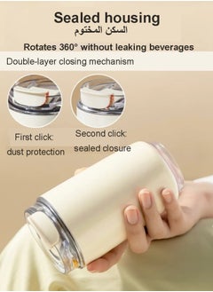 smeg Travel coffee cup with lid stainless steel vacuum insulated cup leakproof reusable double-layer insulated cup suitable for iced and hot drinks  - Image 4