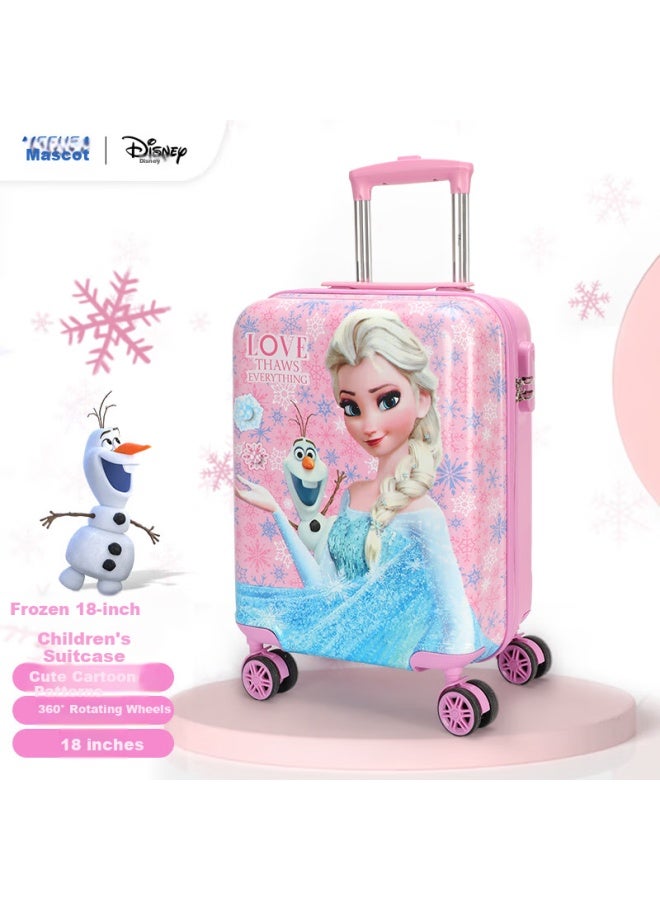 ميسوكا Maisikamaisika X Disney Frozen أمتعة الأطفال، حقيبة سفر 18 بوصة، كرتون أحادي الجانب للفتيات - Image 1