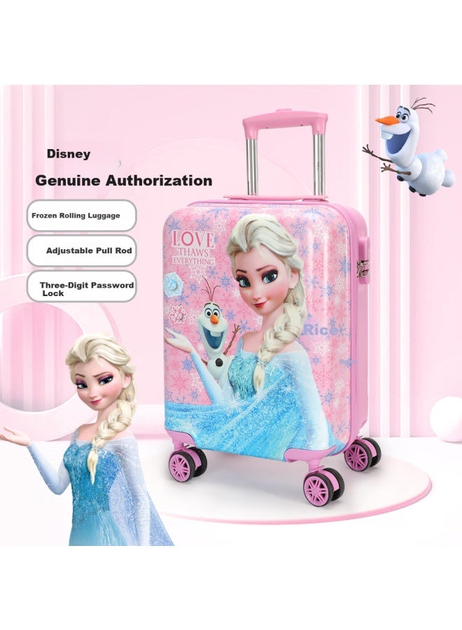 ميسوكا Maisikamaisika X Disney Frozen أمتعة الأطفال، حقيبة سفر 18 بوصة، كرتون أحادي الجانب للفتيات - Image 4