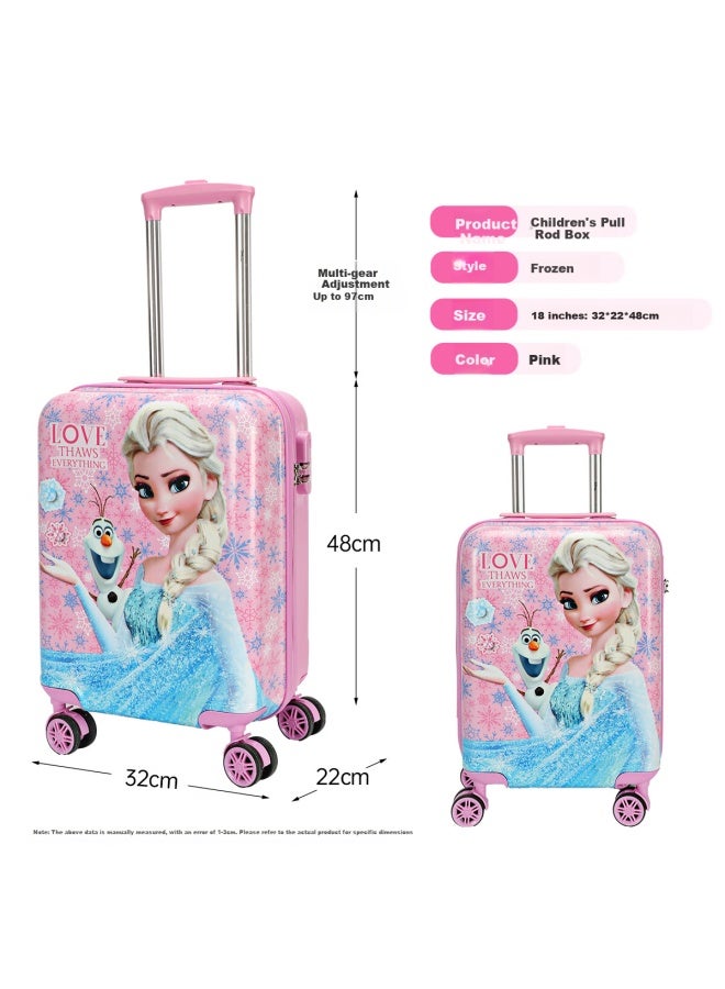ميسوكا Maisikamaisika X Disney Frozen أمتعة الأطفال، حقيبة سفر 18 بوصة، كرتون أحادي الجانب للفتيات - Image 3