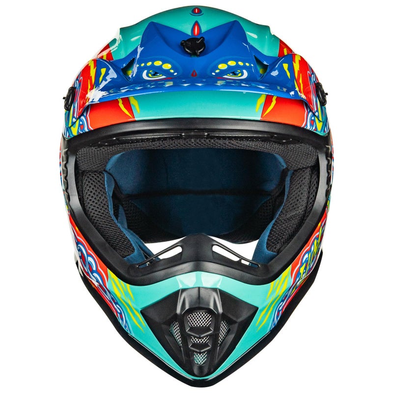 ILM Youth & Kids Dirt Bike Helmets Motocross ATV Dirtbike BMX MX Offroad Full Face Motorcycle Helmet, DOT Approved Model 128YS (Crocodile Green, Youth-XLarge) - Image 3