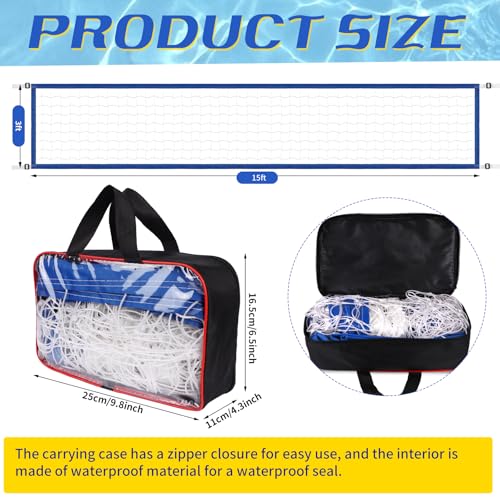 Mkhaslri Replacement Pool Volleyball Net Adjustable Length 15ft - 25ft, Portable Volleyball Net for Outdoor Backyard Swimming Pool Beach - Image 2