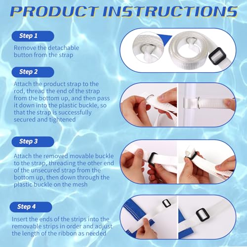 Mkhaslri Replacement Pool Volleyball Net Adjustable Length 15ft - 25ft, Portable Volleyball Net for Outdoor Backyard Swimming Pool Beach - Image 4