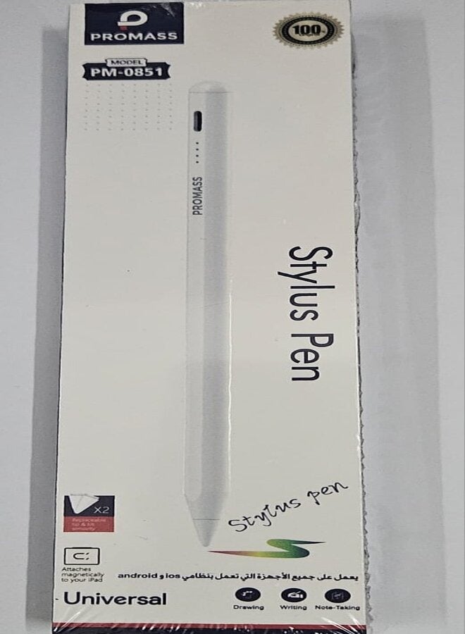 PROMASS Active Digital Stylus Pen Pencil With Fast Charging  White - Image 1