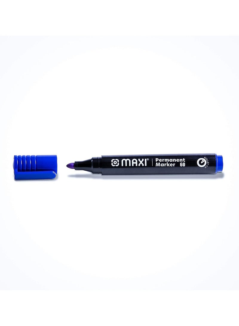Maxi 10-Piece Permanent Markers Round Tip Blue Ink  - Image 2