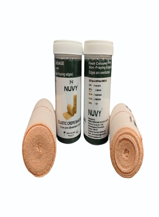 Nuvy Soft Cotton Pain Relief Crepe Bandage, Pack of 1 (8cm x 4m) - Premium Stretchable Medical Wrap for Support, Compression, and Injury Recovery - Image 1