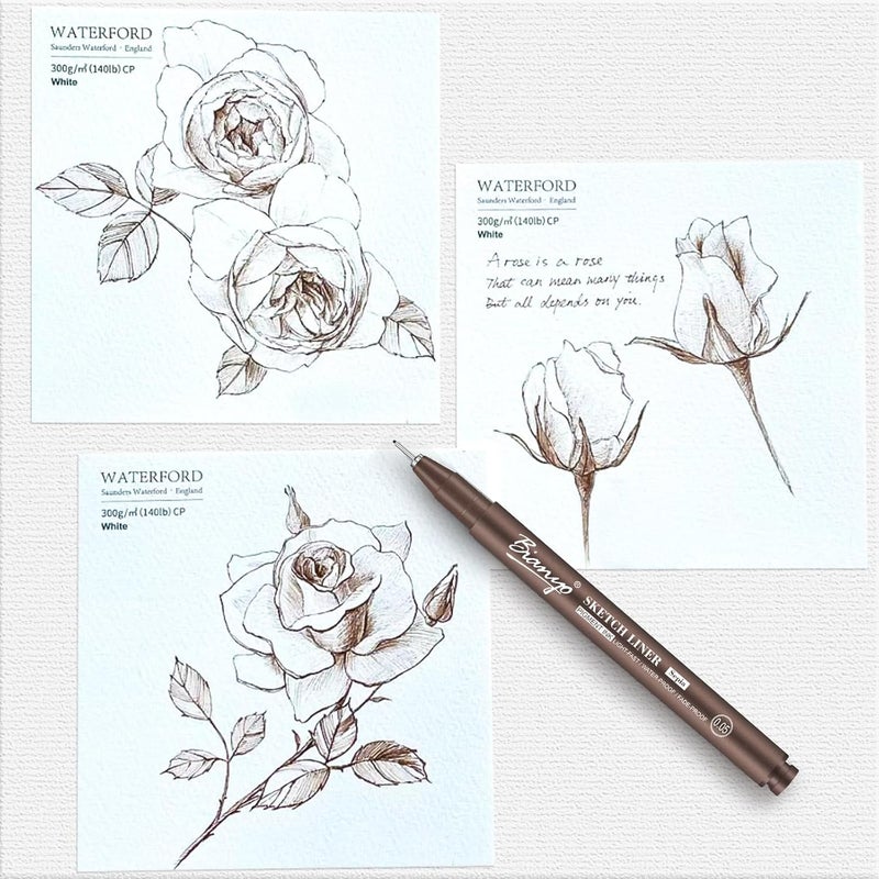 Bianyo Sepia Tone Drawing Pen Set, 12 Assorted Sizes Sketch Liner, Water-Resistant Archival and Pigment Ink Art Pens, Precision Drawing and Sketching Kit - Image 5