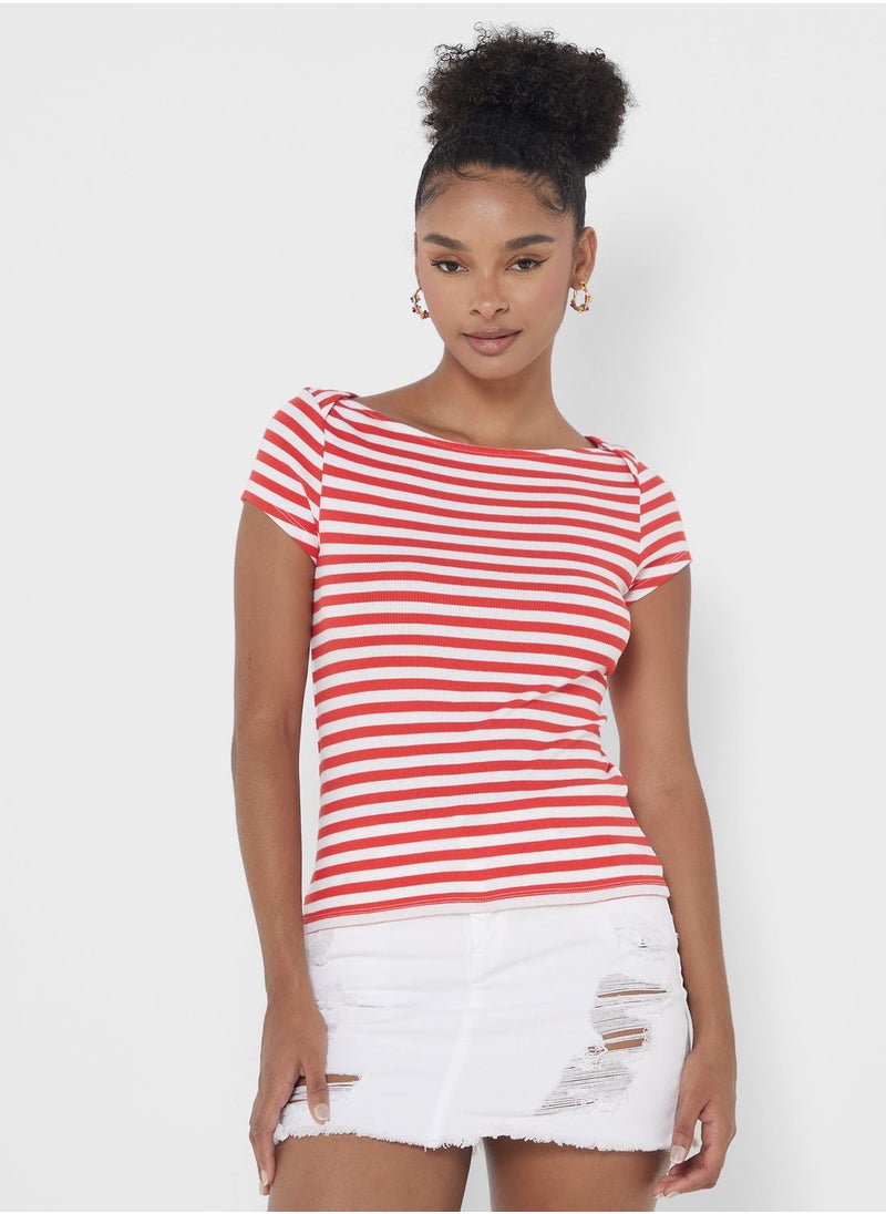 Striped Boat Neck Top - pzsku/Z54664E8331ABF735F5D0Z/45/_/1720542397/5f8c1a73-747c-4209-ab08-5ef0b92c18bc