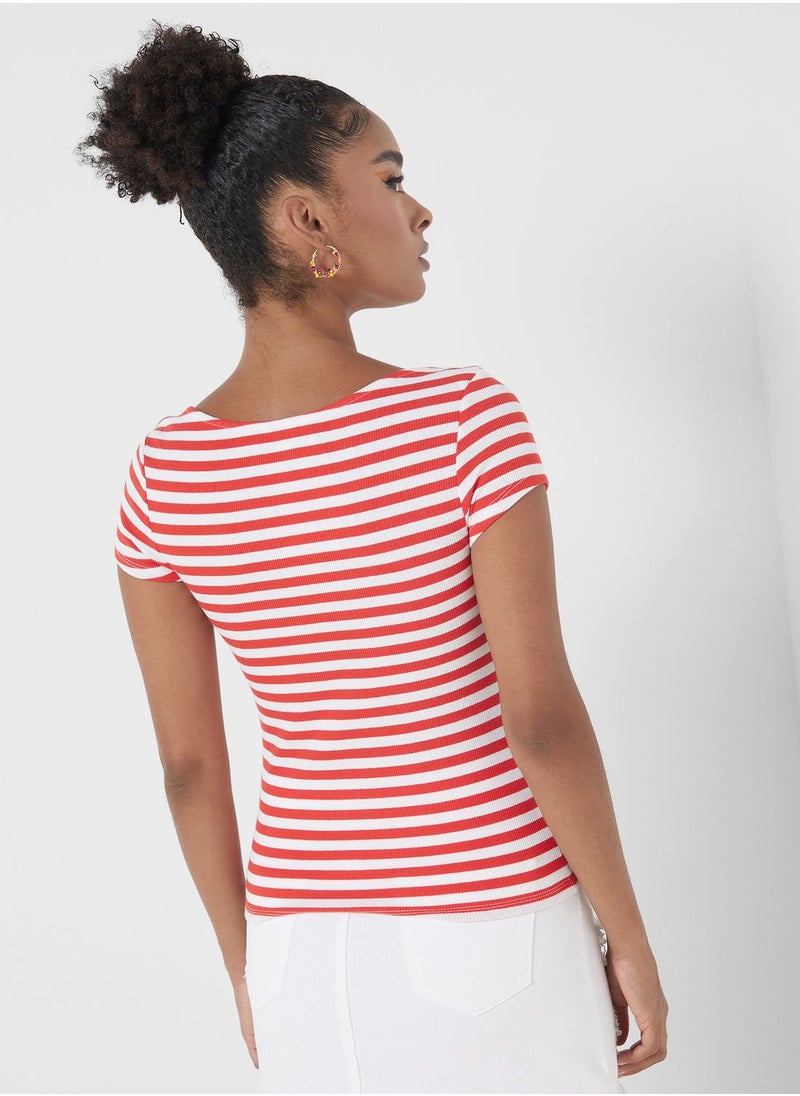 Striped Boat Neck Top - pzsku/Z54664E8331ABF735F5D0Z/45/_/1720542399/56aebc36-ed83-4d9e-88f1-cde23d8f2acf