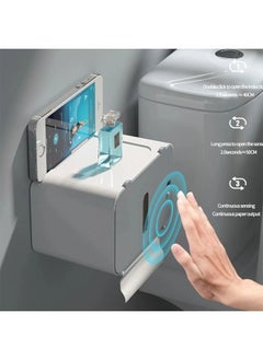 Generic Wall Mounted Automatic Induction Toilet Paper Holder with Waterproof Shelf Ideal for Bathroom Accessories and Dispenser  - Image 1