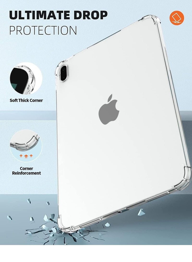 Clear Case for iPad 10th Generation 2022 Release (10.9 inch), Slim Lightweight [Thick Corners] TPU Rubber Back Cover for 10.9" iPad 10th Gen, Support Pencil 2, Transparent - Image 2