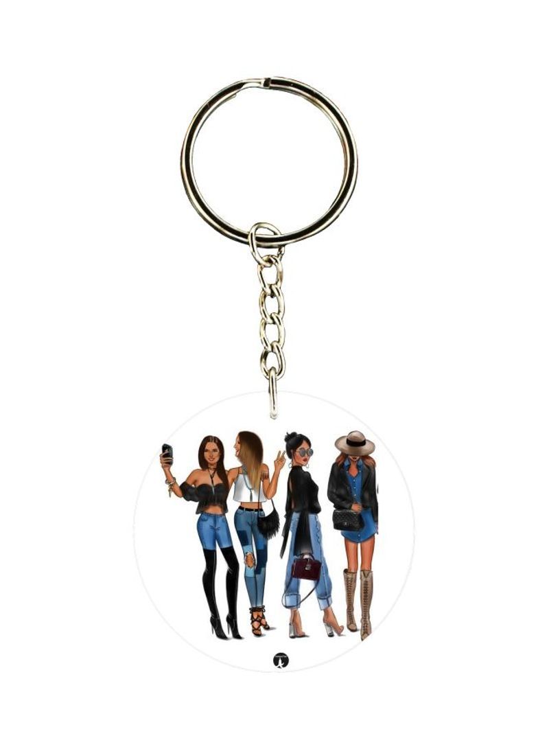 RKN Girls Printed Dual Sided Keychain