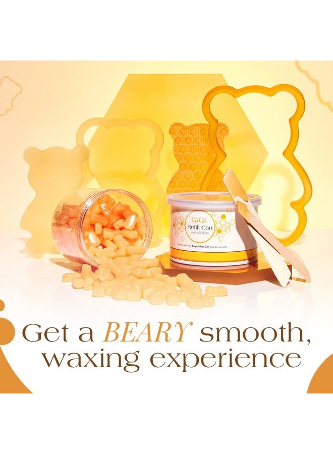 GiGi Honee Bear Hard Wax Kit for Hair Removal- Honey-Scented Hard Wax Beads for Face & Body with Refill Can & Applicators - Image 3