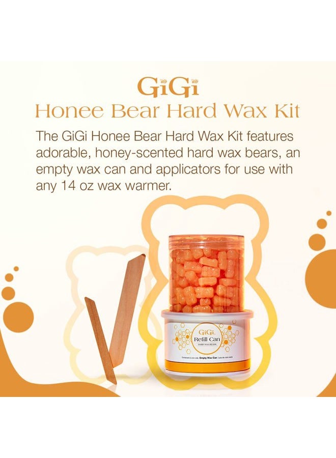GiGi Honee Bear Hard Wax Kit for Hair Removal- Honey-Scented Hard Wax Beads for Face & Body with Refill Can & Applicators - Image 2