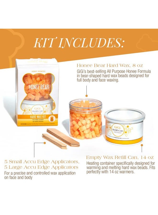 GiGi Honee Bear Hard Wax Kit for Hair Removal- Honey-Scented Hard Wax Beads for Face & Body with Refill Can & Applicators - Image 5