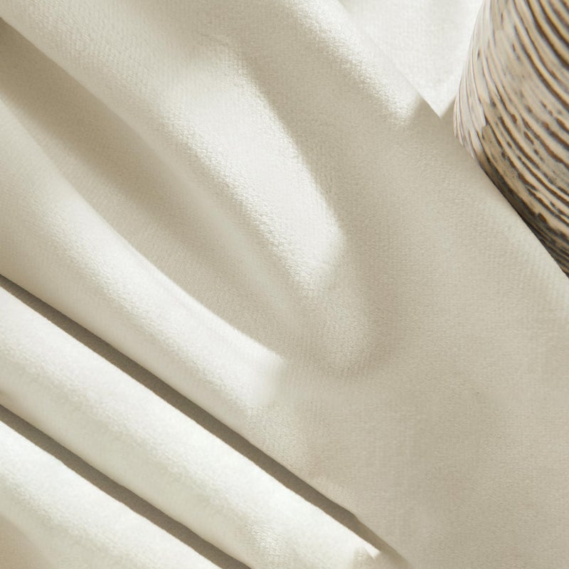 Timeper Cream Beige Curtains Velvet Nursery Curtains  Home Decor 120 inches Long Curtains for Sliding Door  White Beige  W52 x L120 2 Panels - Image 5