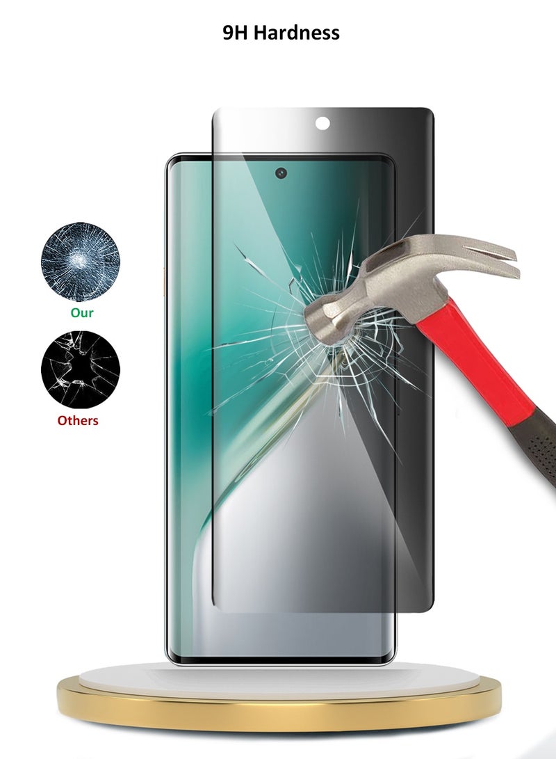 Wtech Tecno Camon 40 Pro 5G 2025 Premium Curved Edges UV Full Glue Full Cover Privacy Tempered Glass Screen Protector (MSGUCP) - Clear - Image 4