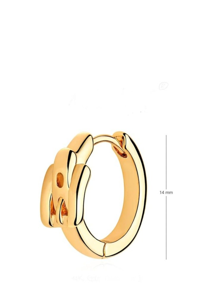 Women Huggie Earrings Gold Hoop Sleeper 14K Gold Filled Small Simple Handmade Hypoallergenic Everyday Jewelry - Image 2