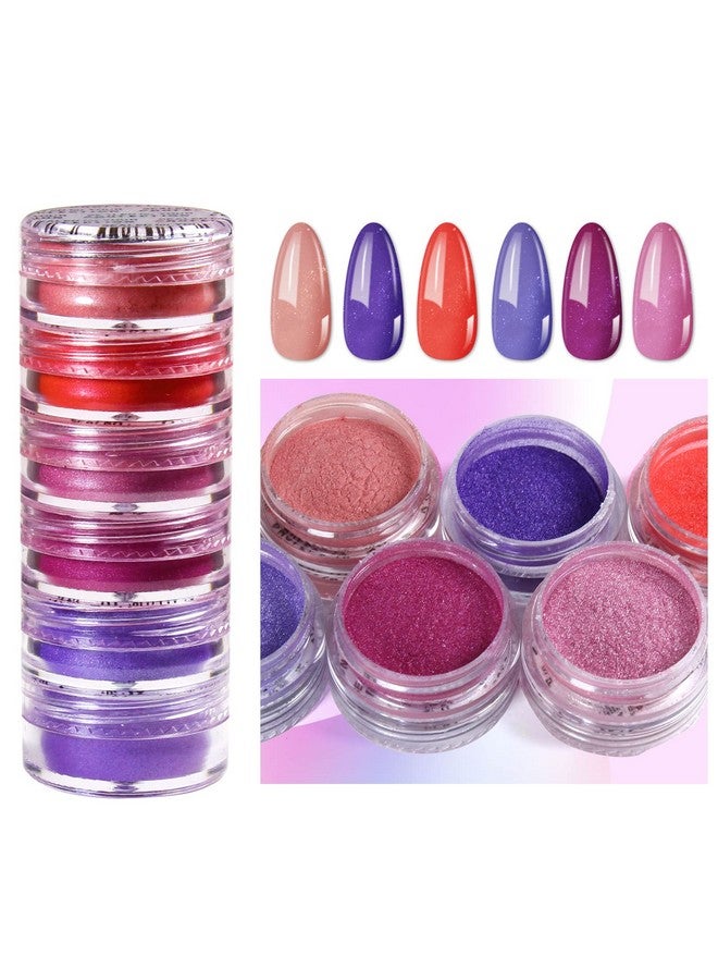 DAGEDA 24 Color Pigment Nail Powder Colorful Iridescent Glitter Ultrafine Luminous Pearlescent Highgloss Halo Powder Nails Pigments Dust 3D Diy Nail Art Decoration（Color B ） - Image 4