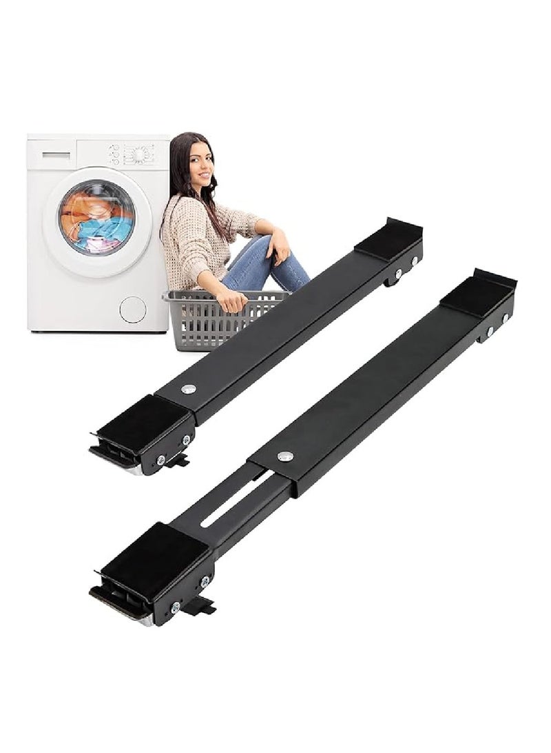 JAJEEK Heavy Duty Adjustable Furniture Mover Appliance Base Moving Roller For Home Furniture Dolly Mobile Roller, Extendable Appliance Rollers For Appliances With Wheels And Anti-Skid Pad With Brake - Image 1