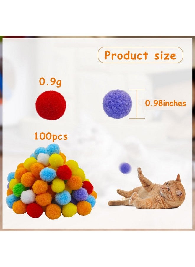 Andiker Cat Sparkle Balls, 1.5 Inches 20pcs Colorful Tinsel Cat Glitter Balls Chew and Chase Cat Pom Pom Balls Interactive and Lightweight Cat Toys for Indoor Cats to Keep Fit and Active (3cm Rainbow) - Image 2