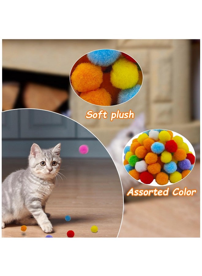 Andiker Cat Sparkle Balls, 1.5 Inches 20pcs Colorful Tinsel Cat Glitter Balls Chew and Chase Cat Pom Pom Balls Interactive and Lightweight Cat Toys for Indoor Cats to Keep Fit and Active (3cm Rainbow) - Image 3