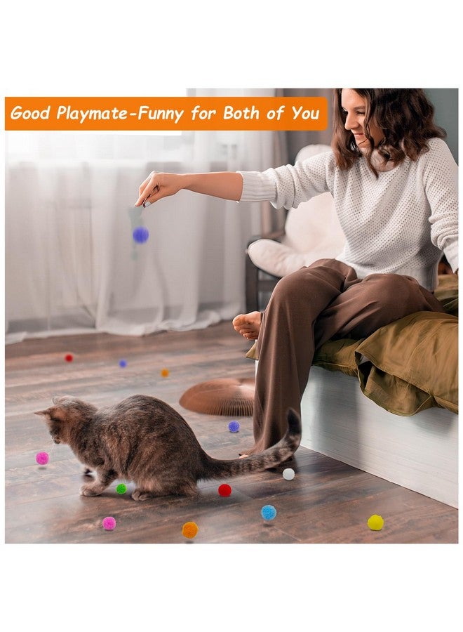 Andiker Cat Sparkle Balls, 1.5 Inches 20pcs Colorful Tinsel Cat Glitter Balls Chew and Chase Cat Pom Pom Balls Interactive and Lightweight Cat Toys for Indoor Cats to Keep Fit and Active (3cm Rainbow) - Image 4