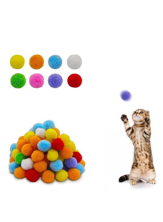 Andiker Cat Sparkle Balls, 1.5 Inches 20pcs Colorful Tinsel Cat Glitter Balls Chew and Chase Cat Pom Pom Balls Interactive and Lightweight Cat Toys for Indoor Cats to Keep Fit and Active (3cm Rainbow) - Image 1