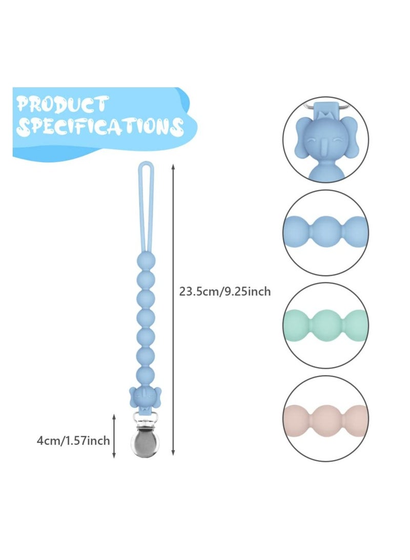 Silicone Pacifier Clip, 3 Pack Pacifier Clips for Baby Boys Girls, Silicone Pacifier Clip Holder with One Piece Design, 100% Soft Bpa-Free Teether Pacifier Clip - Image 2
