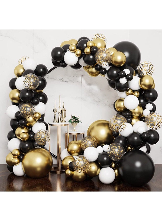 144-pcs Black Gold White Latex Decorative Balloon Arch Garland Set - Perfect for Graduation Baby Shower Wedding Birthday Bachelorette Party Backdrop Decoration - Suitable for Indoor and Outdoor - Image 2