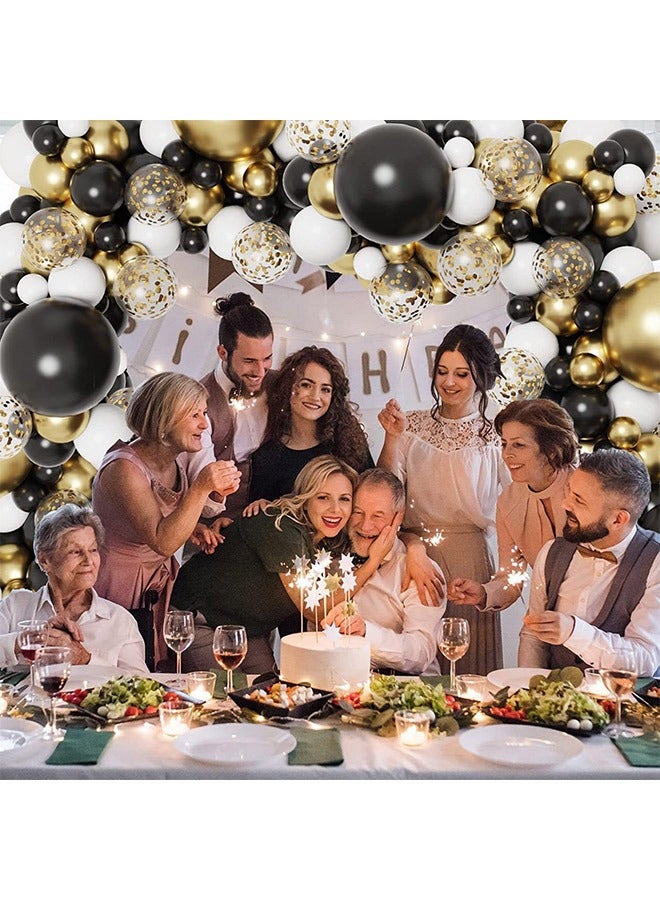 144-pcs Black Gold White Latex Decorative Balloon Arch Garland Set - Perfect for Graduation Baby Shower Wedding Birthday Bachelorette Party Backdrop Decoration - Suitable for Indoor and Outdoor - Image 5