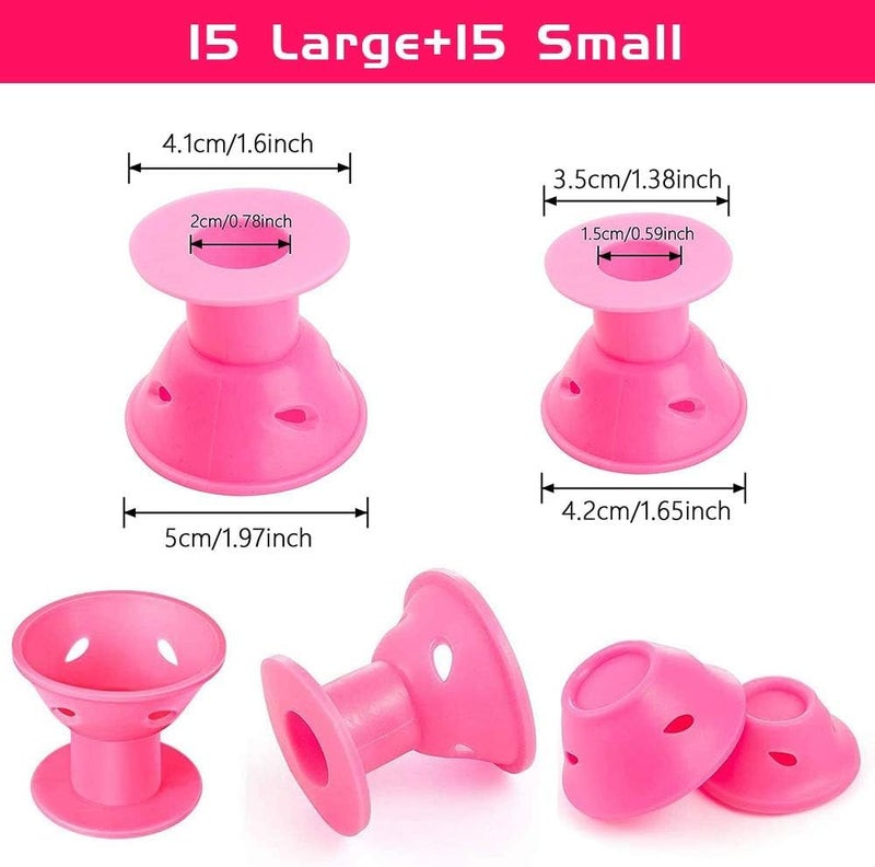 DNESHY Silicone Hair Curlers Heatless Rollers for Women (Pink, 10 pcs) - Image 4
