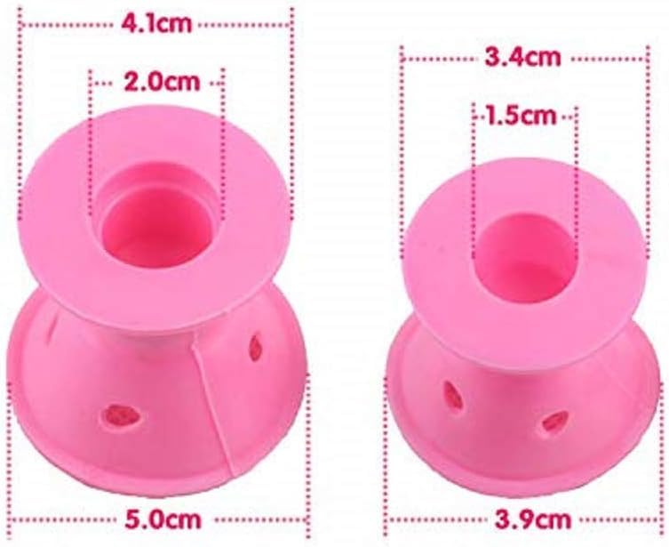 DNESHY Silicone Hair Curlers Heatless Rollers for Women (Pink, 10 pcs) - Image 3