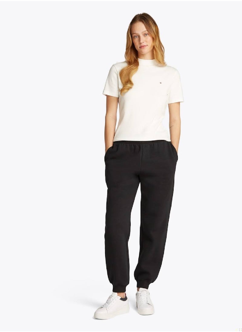 TOMMY HILFIGER Women's Flag Essentials Sweatpants - Cotton, Black  - Image 3