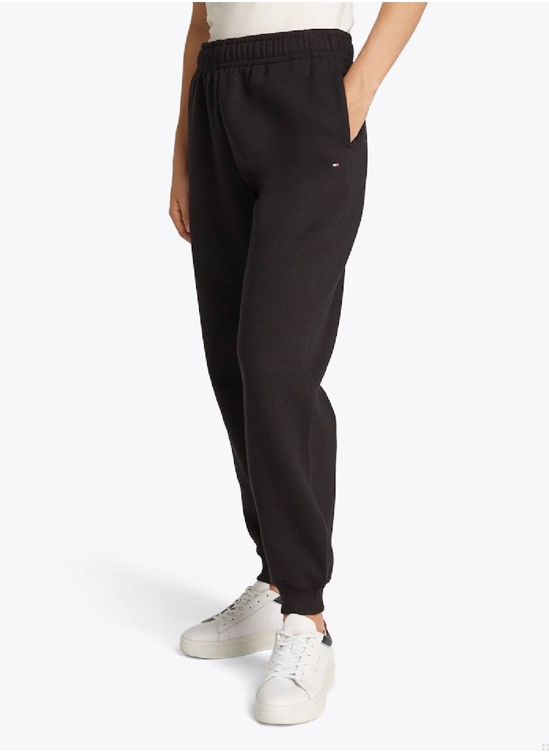 TOMMY HILFIGER Women's Flag Essentials Sweatpants - Cotton, Black  - Image 1
