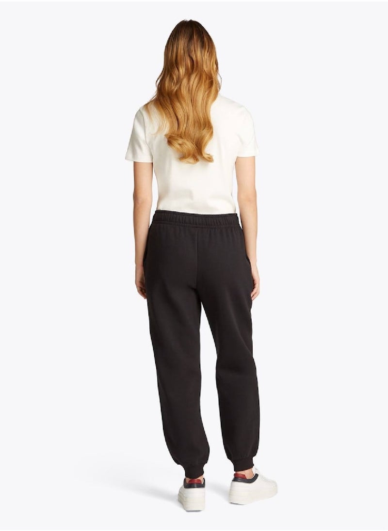 TOMMY HILFIGER Women's Flag Essentials Sweatpants - Cotton, Black  - Image 2