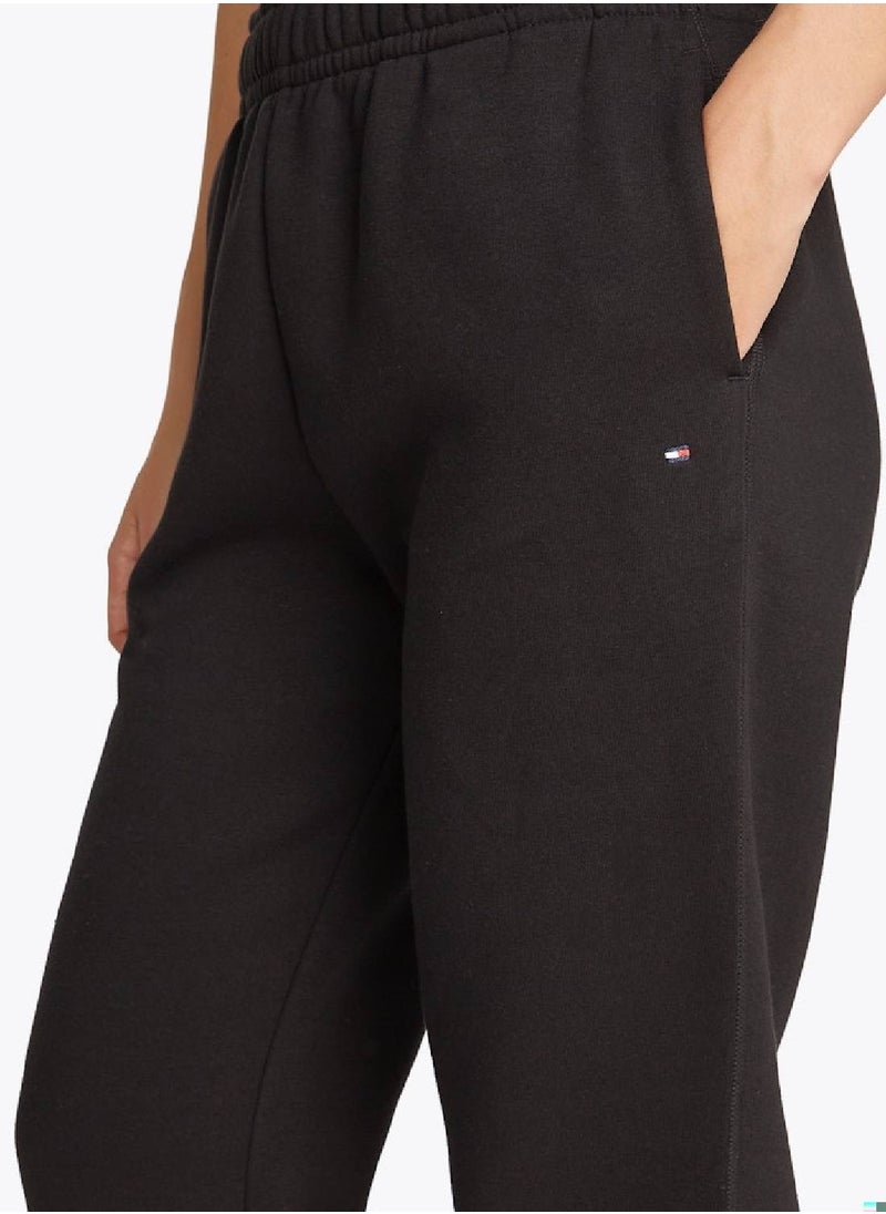 TOMMY HILFIGER Women's Flag Essentials Sweatpants - Cotton, Black  - Image 4