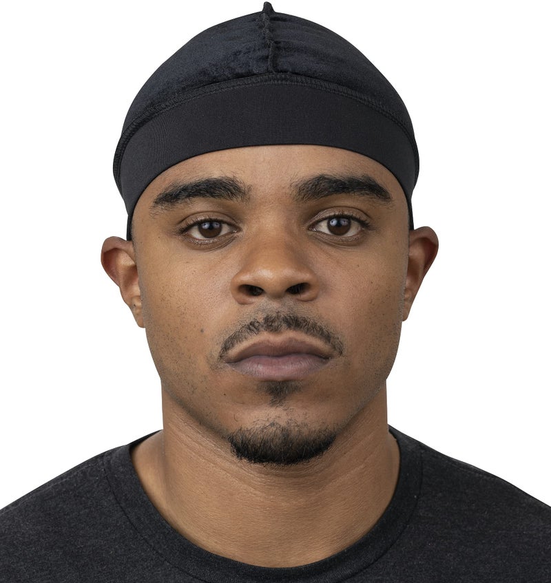 Veeta Superior Wave Cap - Soft Velvet Fabric | Maximum Compression Wave Cap | Soft Elastic Headband | Silky Polyester Liner (Black) - Image 4