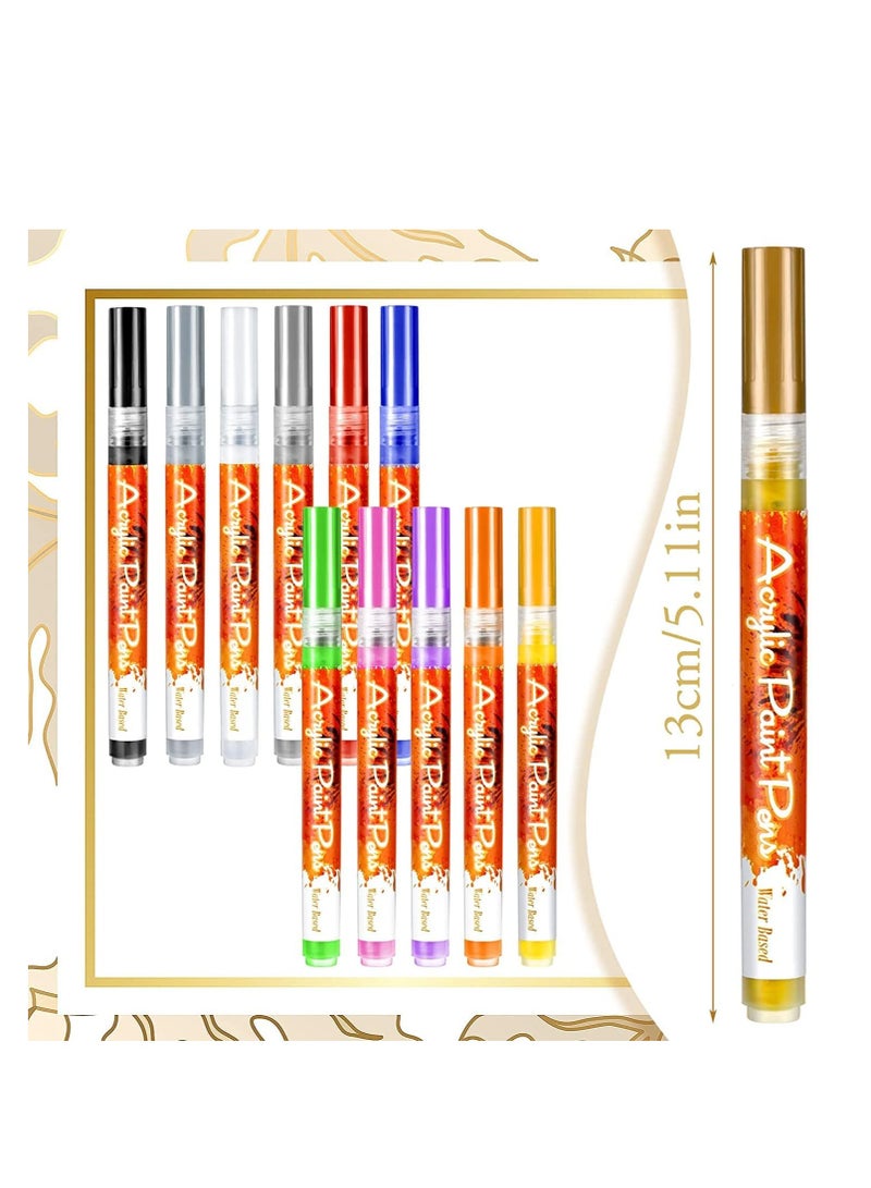 SYOSI 12 Pcs Nail Pen Nail Art Graffiti Pen Waterproof Nail Polish Pen Quick Dry Nail Art Painting Pen DIY Abstract Lines Pen for Nail Art Portable Tip Nail for Painting Draw Nail Art Equipment 12 Colors - Image 2