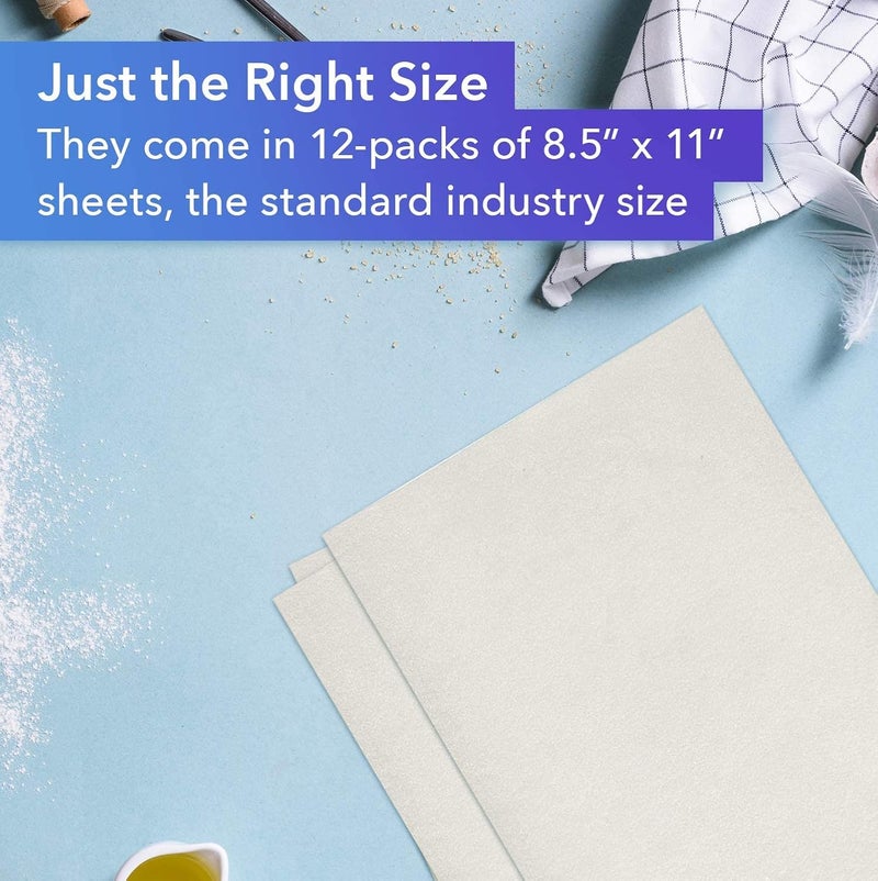 Oasis Supply , Ultra Flexible Icing Sheets, White, Paper 8.5" x 11", 12 count, Made in the USA - Image 3